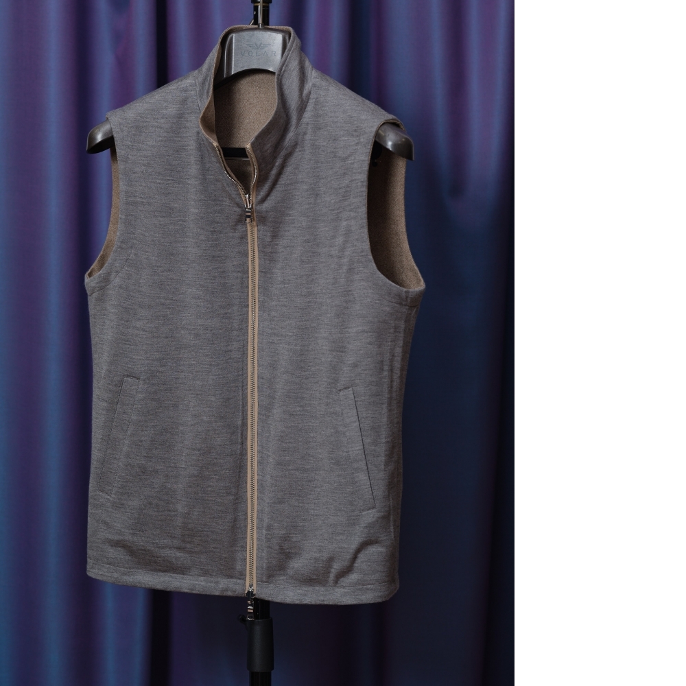 義大利 Loro Piana 原色羊絨雙面拉鍊背心 | 頂級客製化休閒男裝
