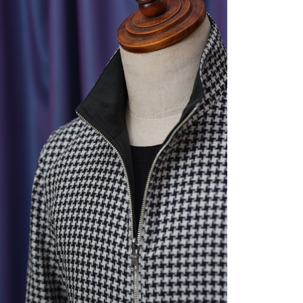 義大利 Loro Piana 千鳥格 | 頂級雙面穿飛行外套 (Bomber Jacket)