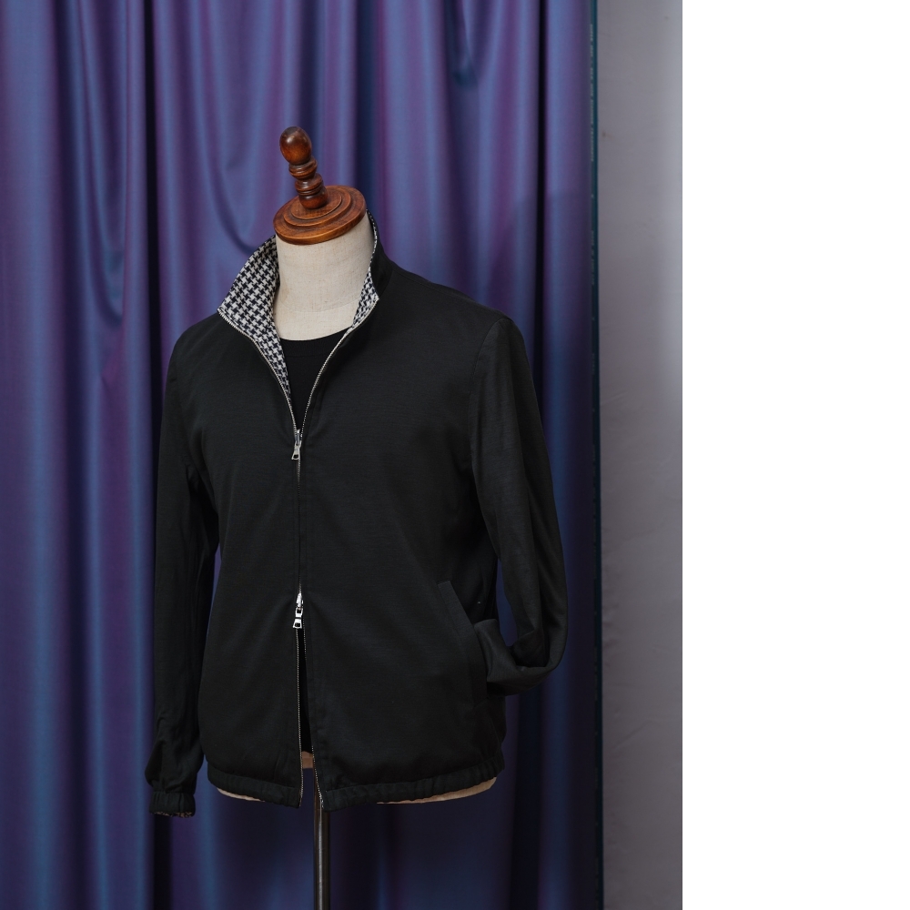 義大利 Loro Piana 千鳥格 | 頂級雙面穿飛行外套 (Bomber Jacket)