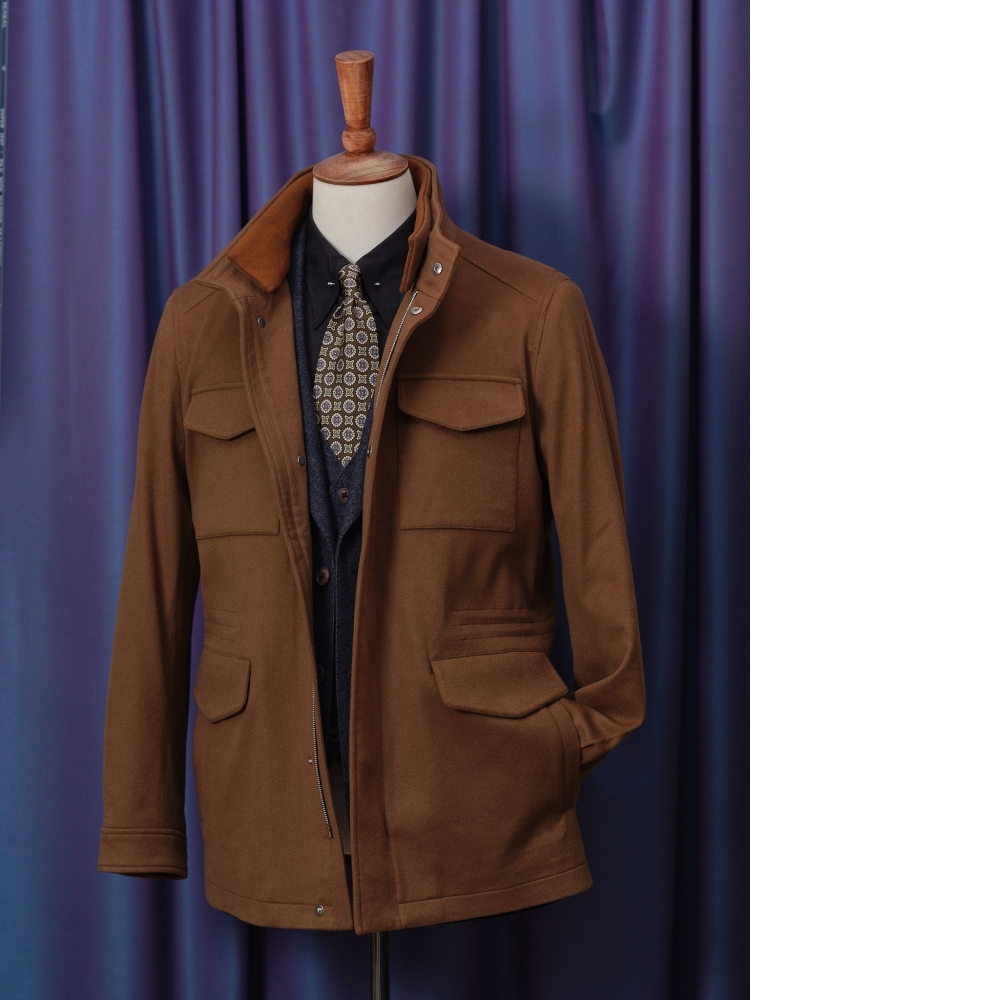 Loro Piana 覆膜羊絨 M65 獵裝夾克:將頂級奢華化為全天候防護定製