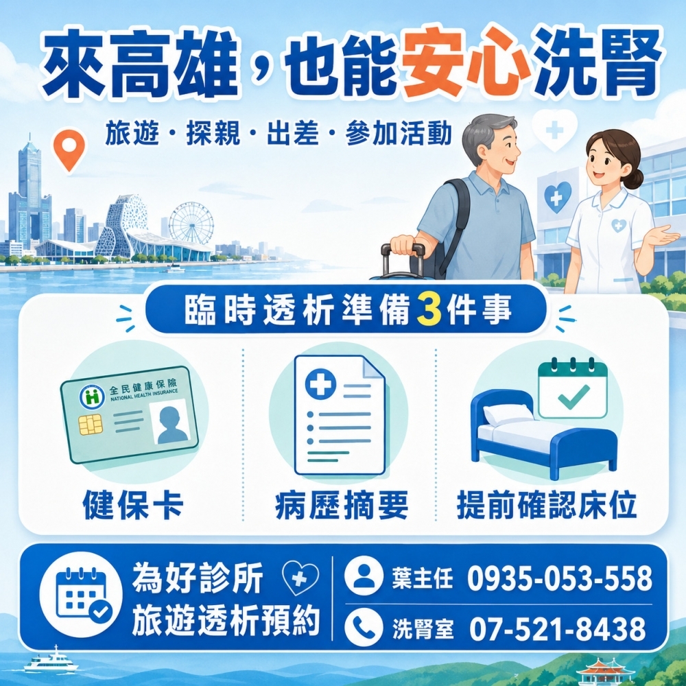 高雄旅遊透析怎麼安排