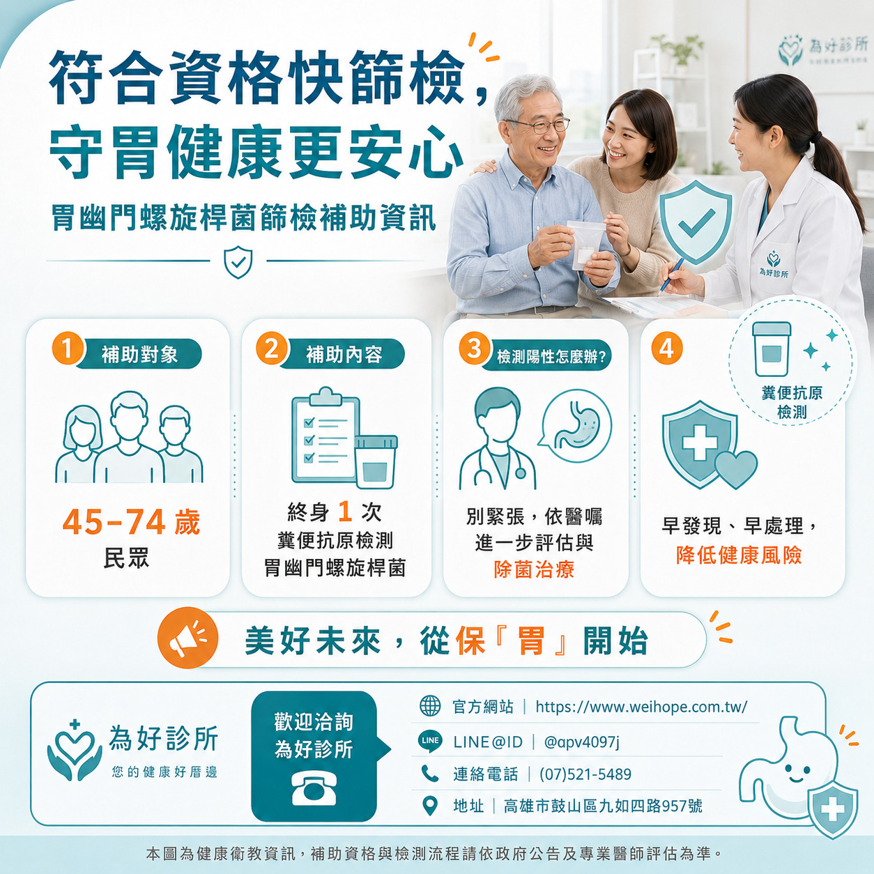 政府擴大篩檢補助資訊