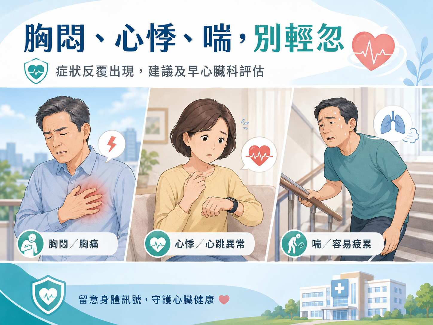 需要心臟科評估的症狀