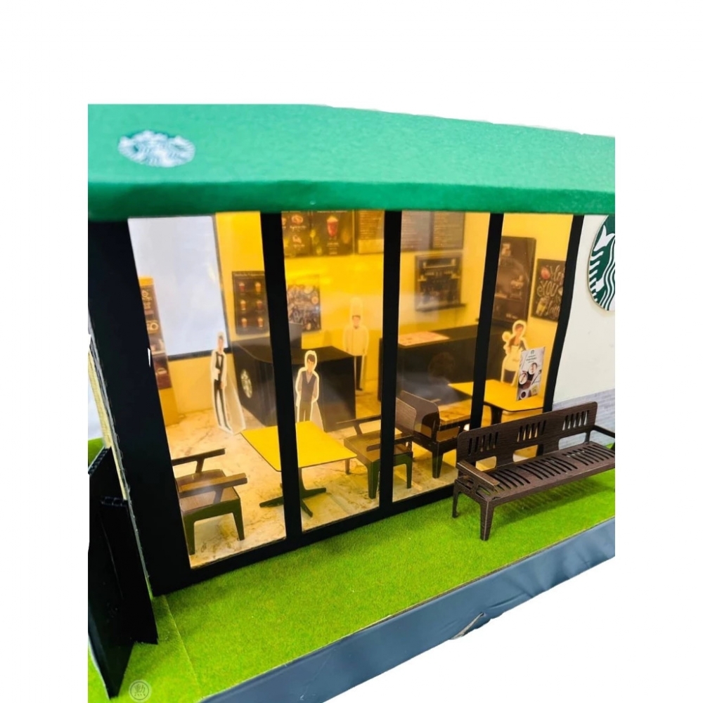 紙紮星巴克/附有LED明亮燈光/紙紮便利商店/附地契/紙紮/現貨