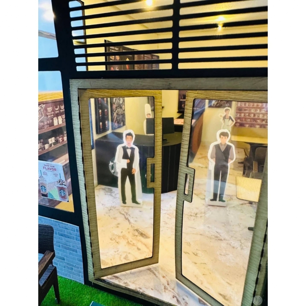 紙紮星巴克/附有LED明亮燈光/紙紮便利商店/附地契/紙紮/現貨