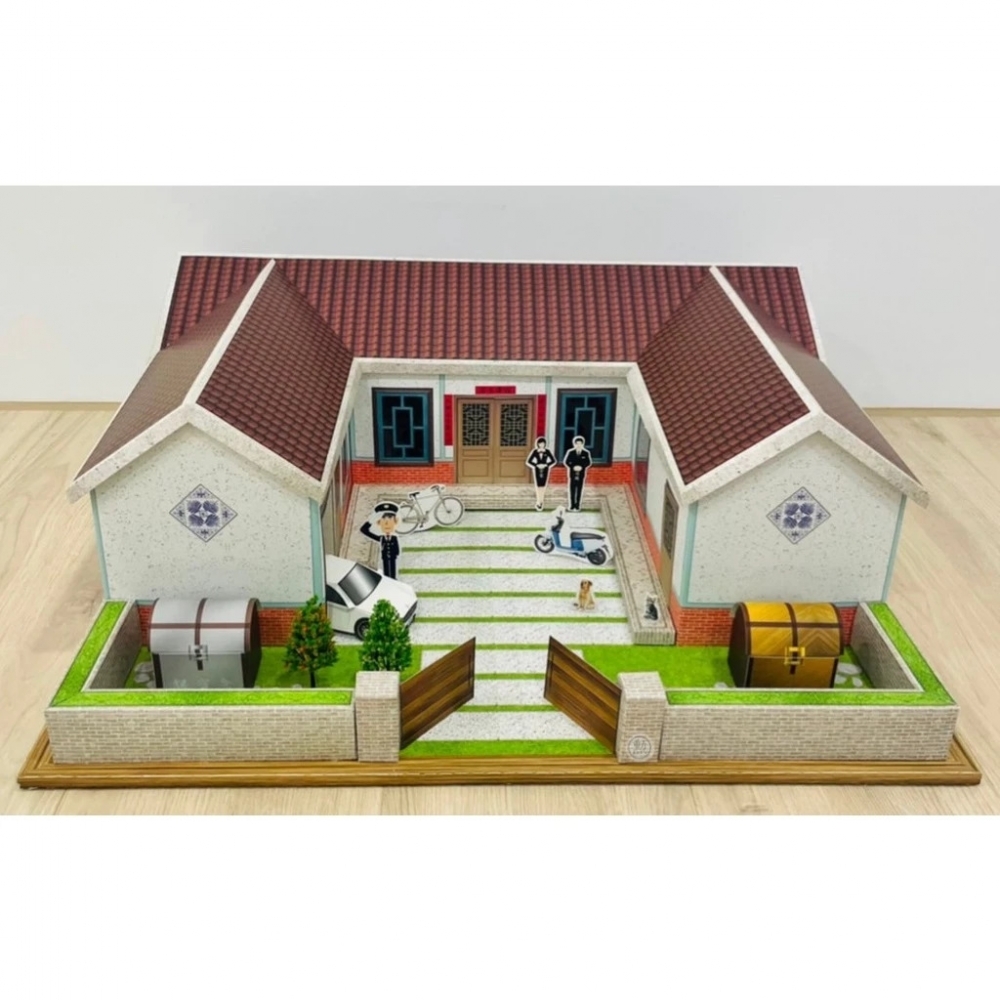 紙紮三合院/附魂身/附地契/紙紮屋/靈屋/復古三合院/阿公阿媽愛的房子 附房契 往生用品 現貨