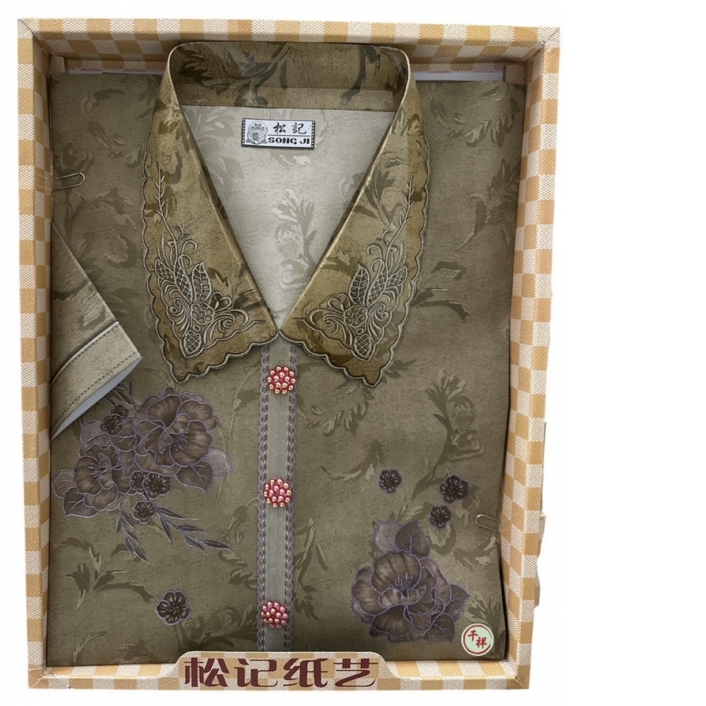 紙紮精品套裝刺繡女裝含褲A666