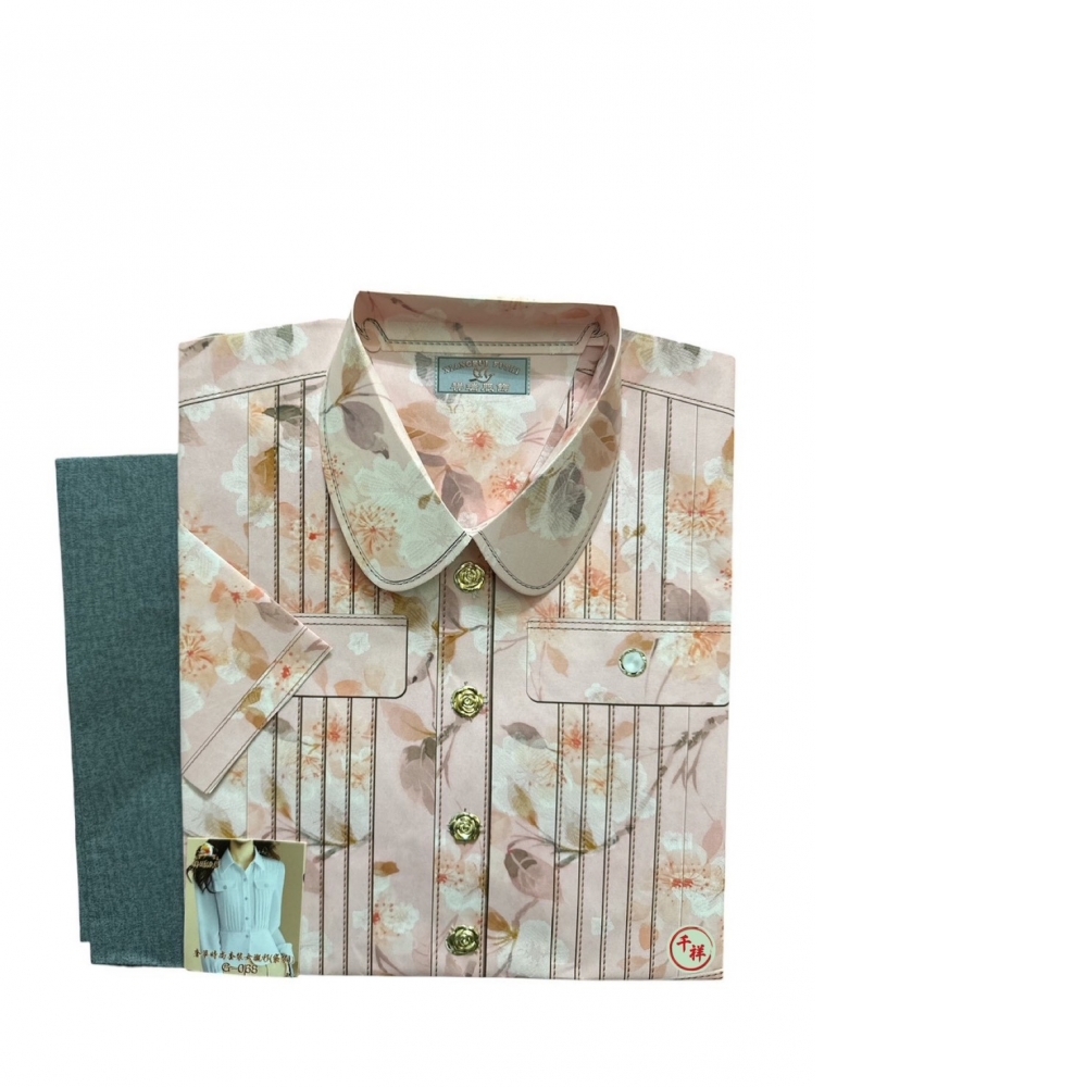 袋裝紙紮奢華套裝女襯衫含褲 G068 