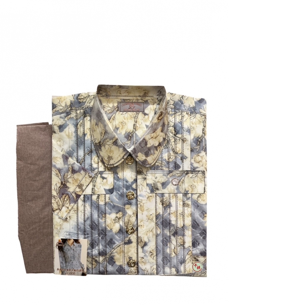 袋裝紙紮奢華套裝女襯衫含褲 G068 