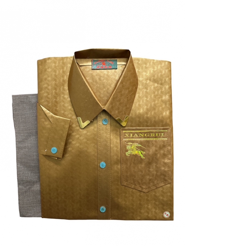 袋裝紙紮奢華套裝特種紙男襯衫含褲 G105