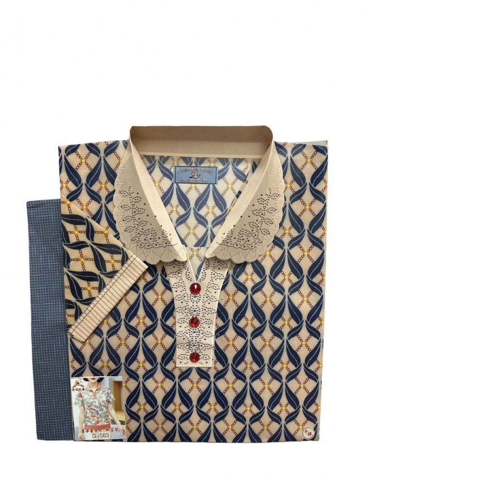 袋裝紙紮奢華套裝女T恤含褲 G063 