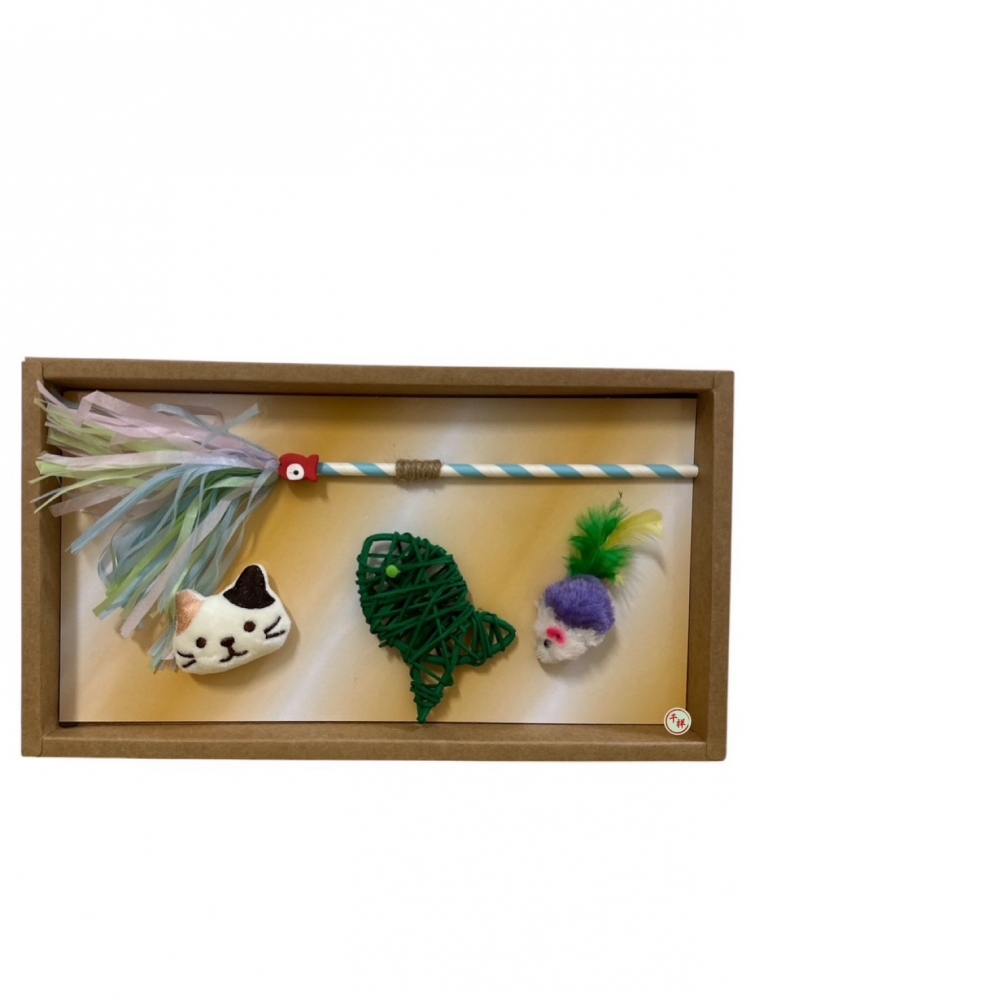 紙紮逗貓棒玩具組