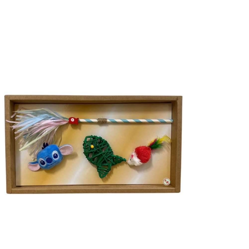 紙紮逗貓棒玩具組