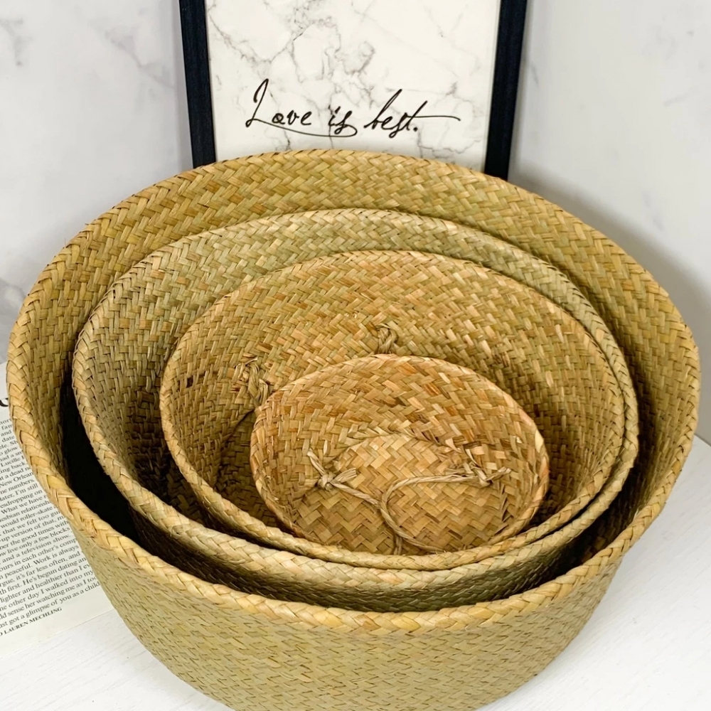 盆器｜草編盆栽籃·編織收納花器·大肚花籃·質感好物·室內植栽·植物托籃·居家園藝盆栽套·竹籃