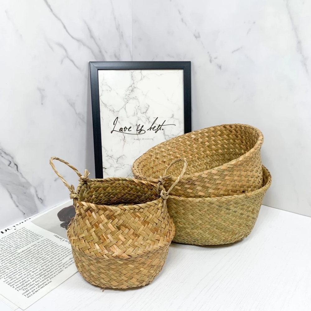 盆器｜草編盆栽籃·編織收納花器·大肚花籃·質感好物·室內植栽·植物托籃·居家園藝盆栽套·竹籃