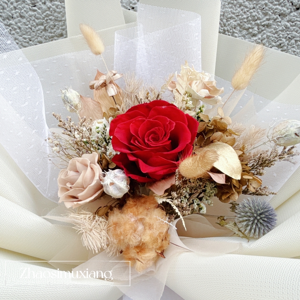 浪漫煙火永生花花束