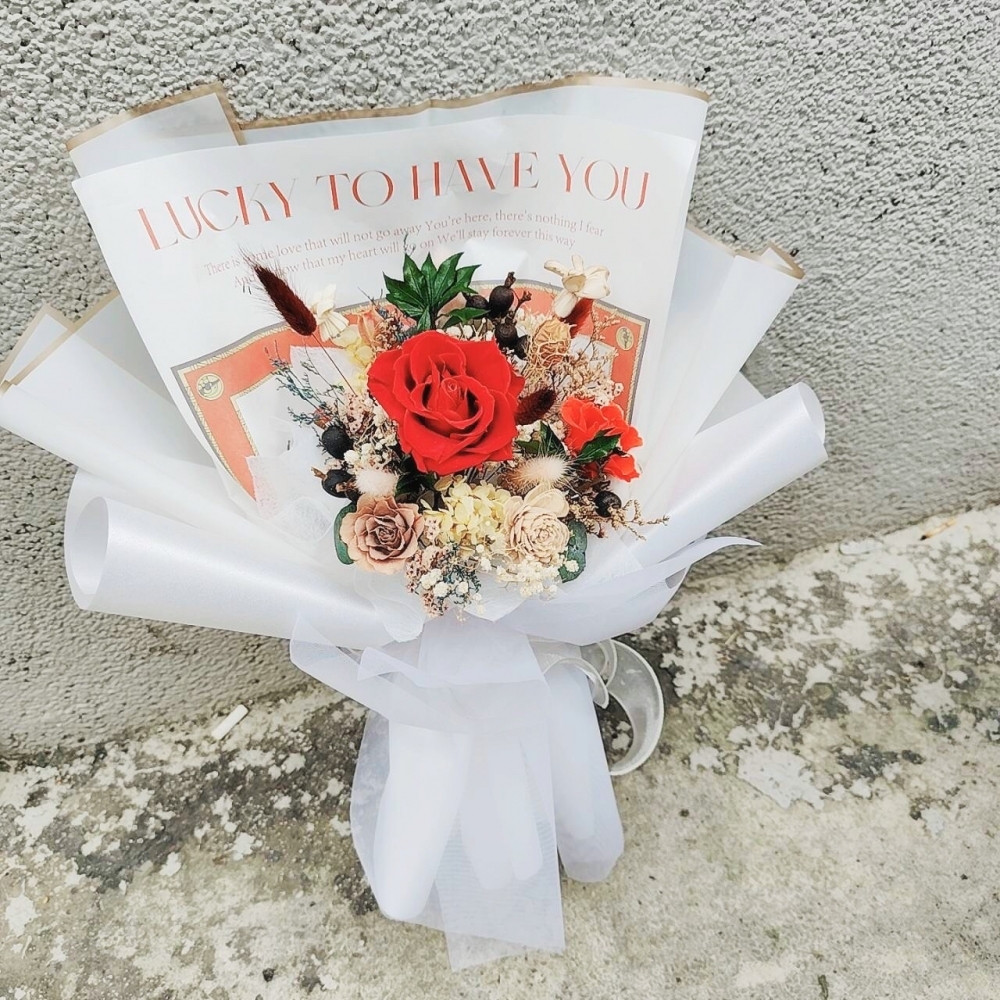 時尚雜誌風永生花束