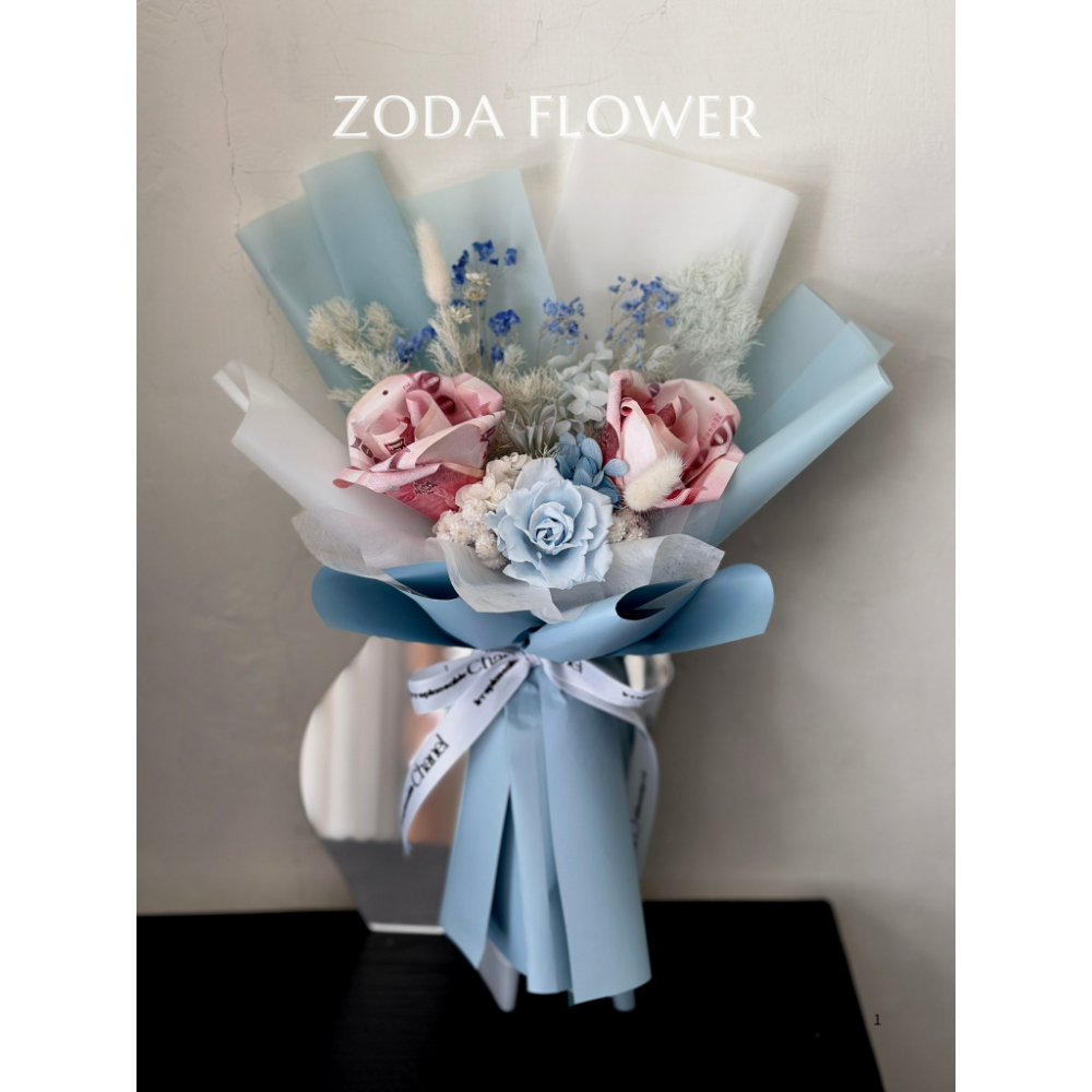 多朵鈔票花+永生花